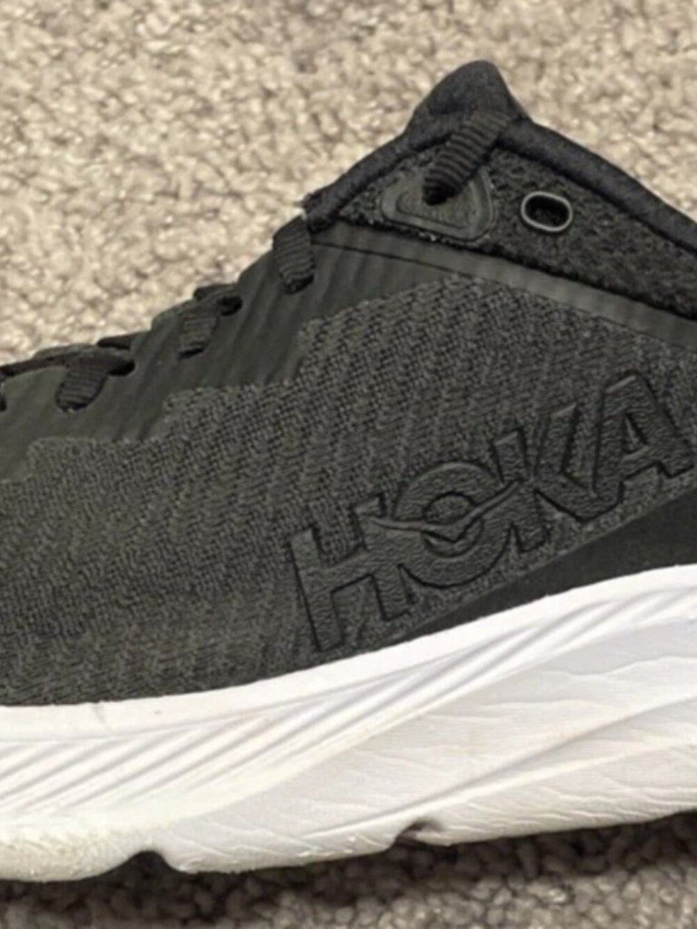 Hoka One One Womens Solimar 1123096 BWHT Black Running Shoes Sneakers Size 9.5 B
